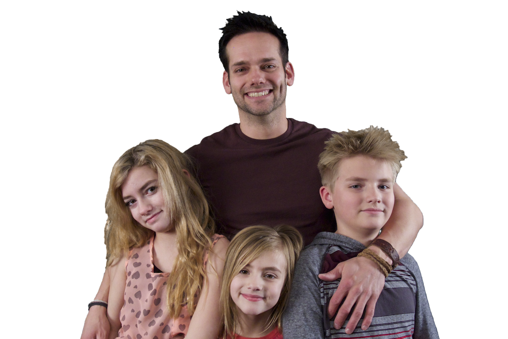 Dad And Kids PNG Background Image