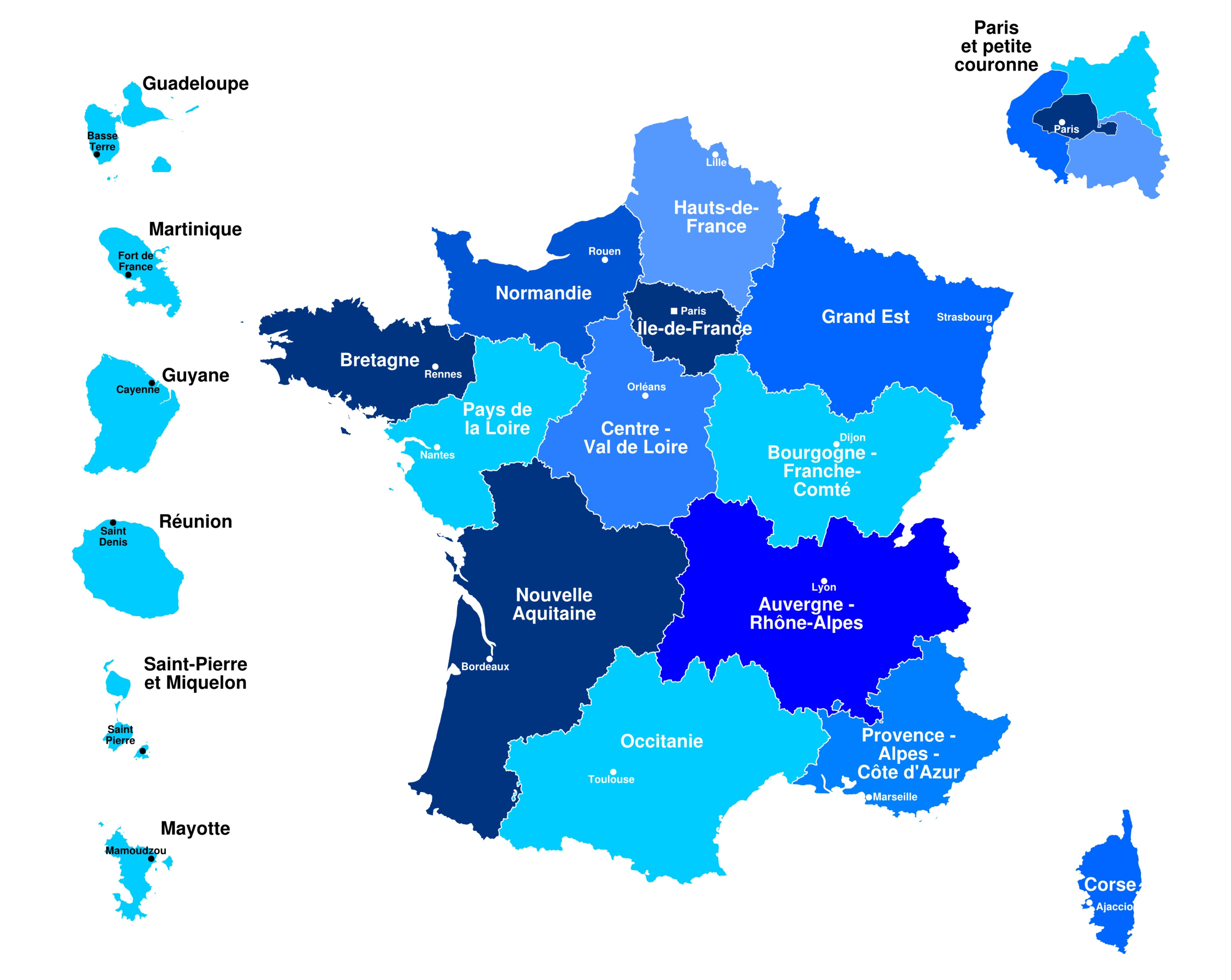 Франция территория. Заморские департаменты и территории Франции. Регионы Франции 2021. Карта Франции 13 регионов. Заморские владения Франции карта.