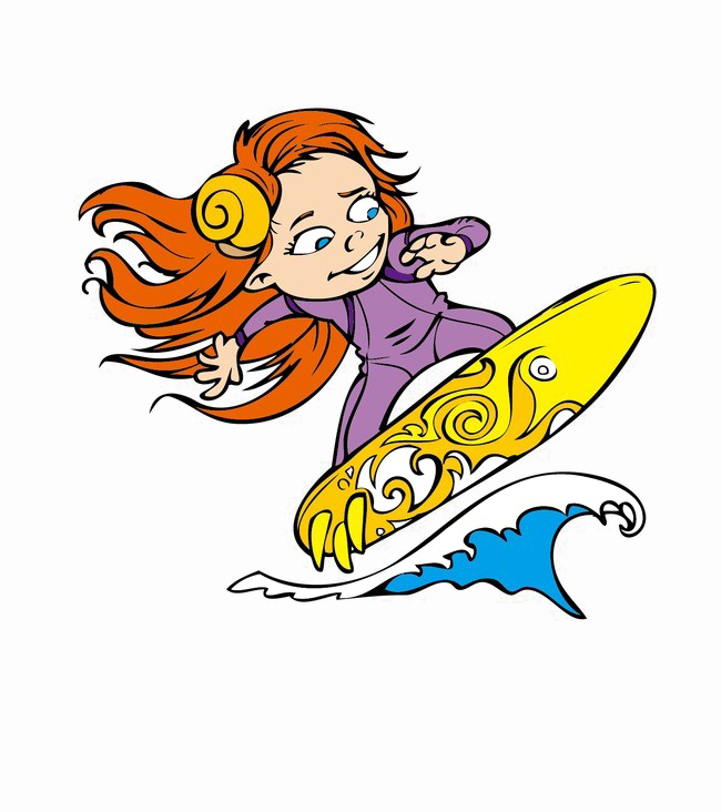 Girl Surfing PNG Image Background