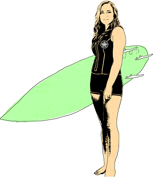 Girl Surfing PNG Pic