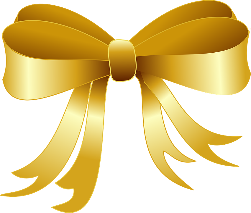 Gold Ribbon PNG Background Image