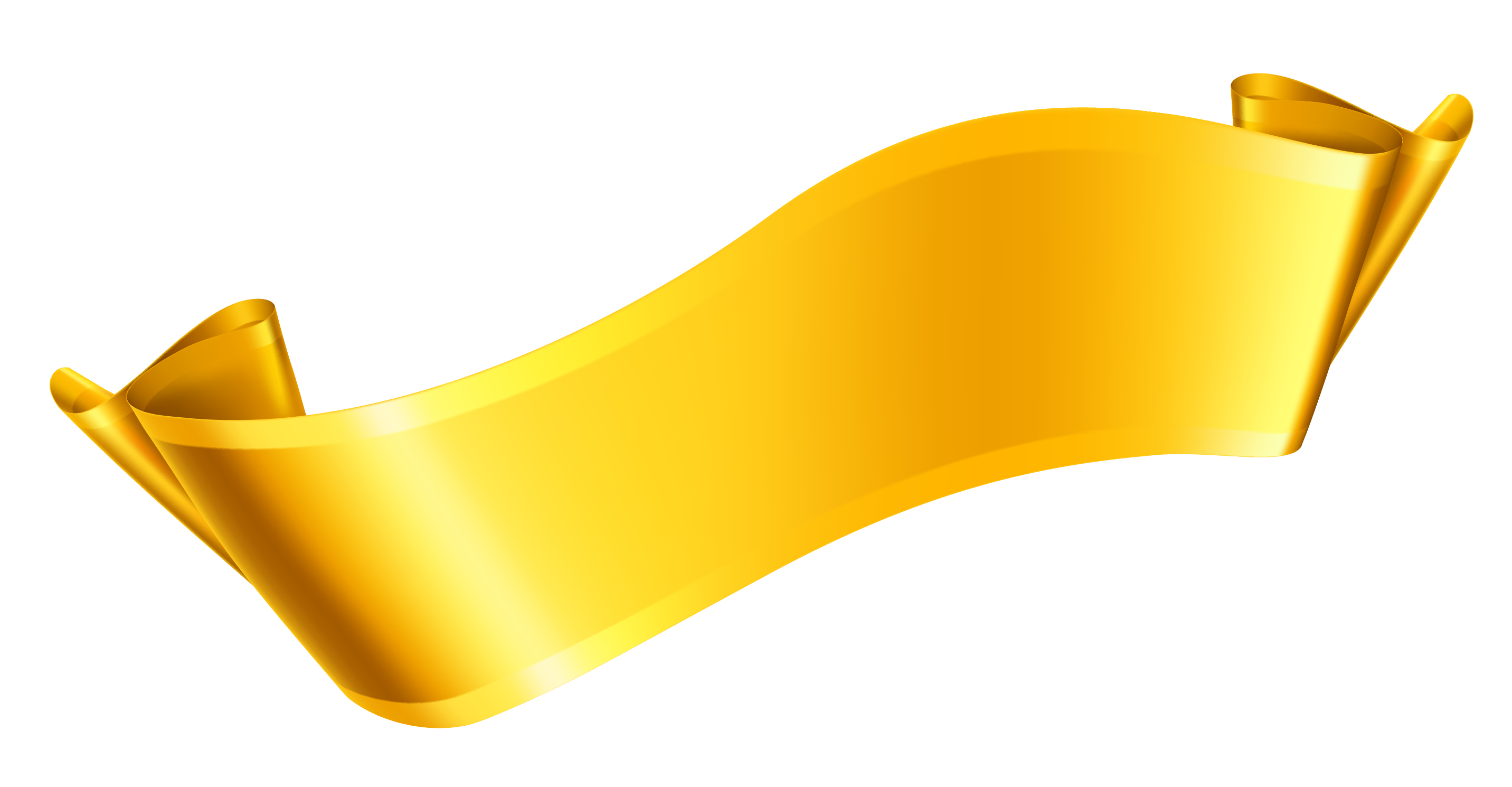 Gold Ribbon PNG Transparent Image