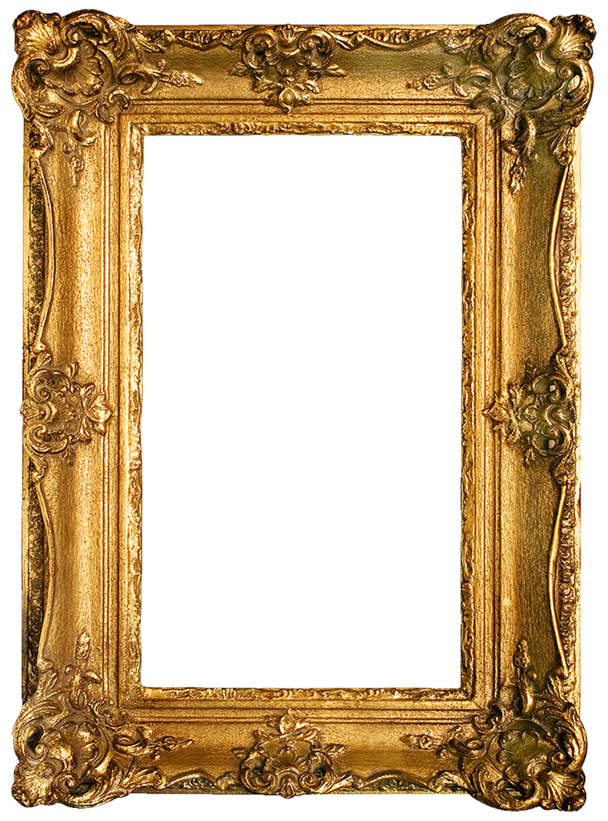 Imagem transparente de quadro dourado PNG