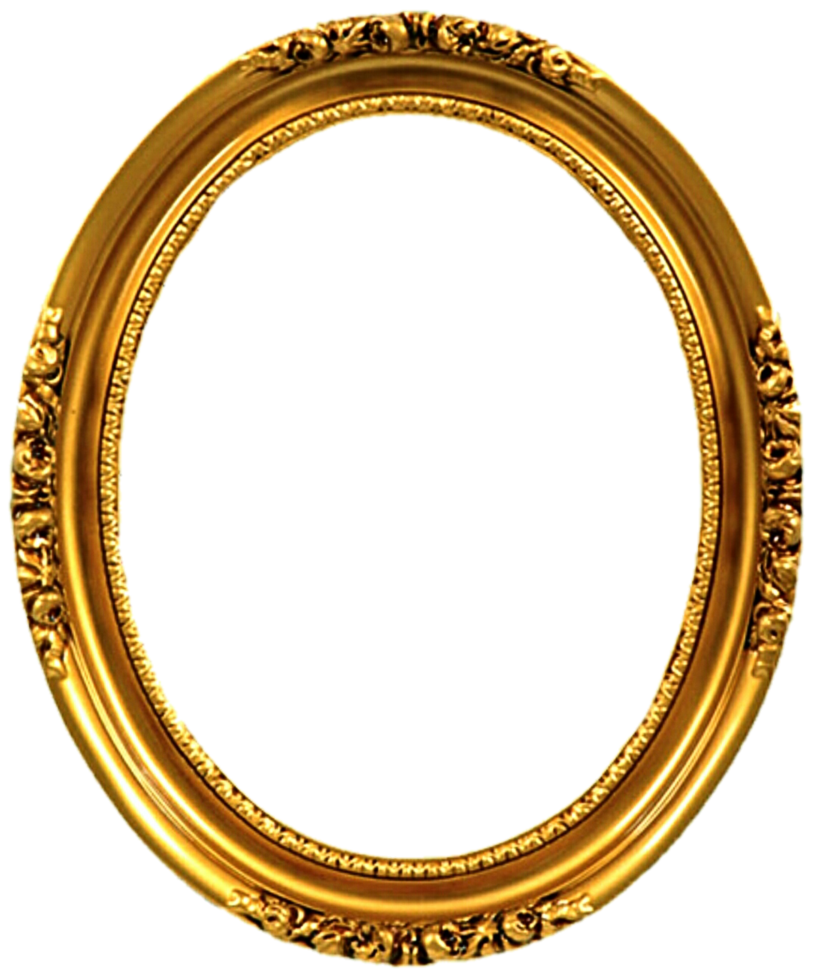 Golden Mirror Frame PNG Background Image