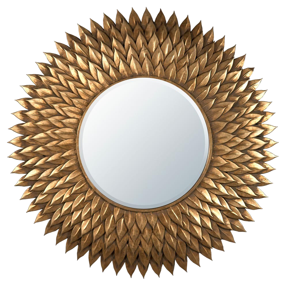 Dorado espejo marco PNG descargar imagen