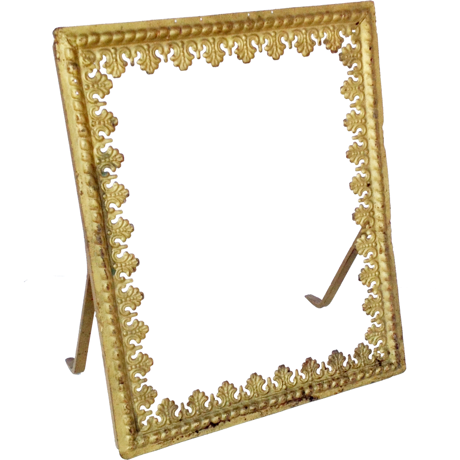 Fondo de imagen PNG de marco de espejo de oro