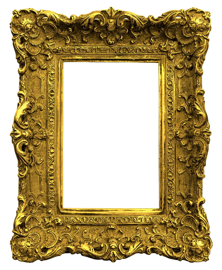 Золотая зеркальная рамка PNG Pic Pic