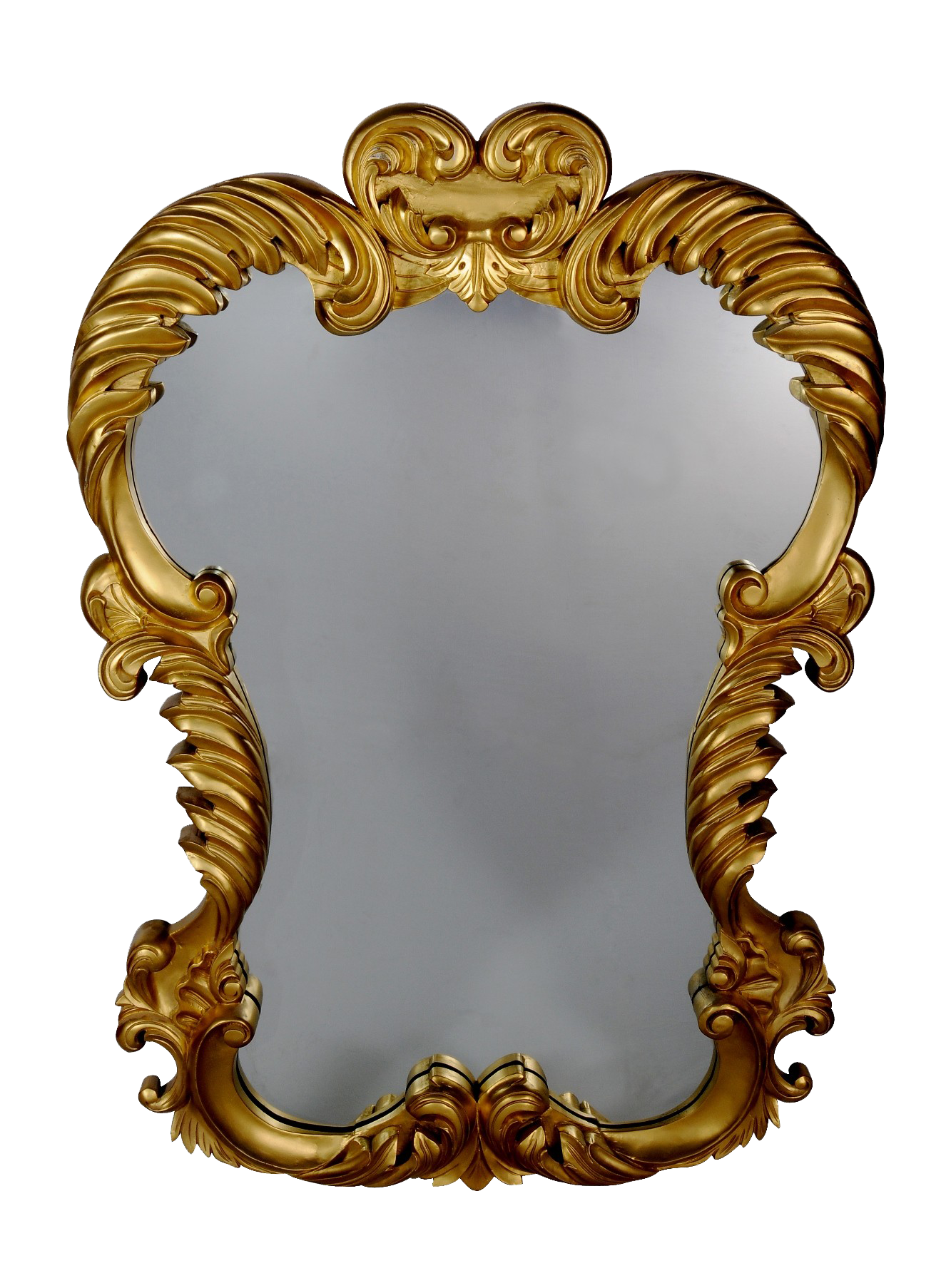 Золотое зеркало рамки PNG прозрачное изображение