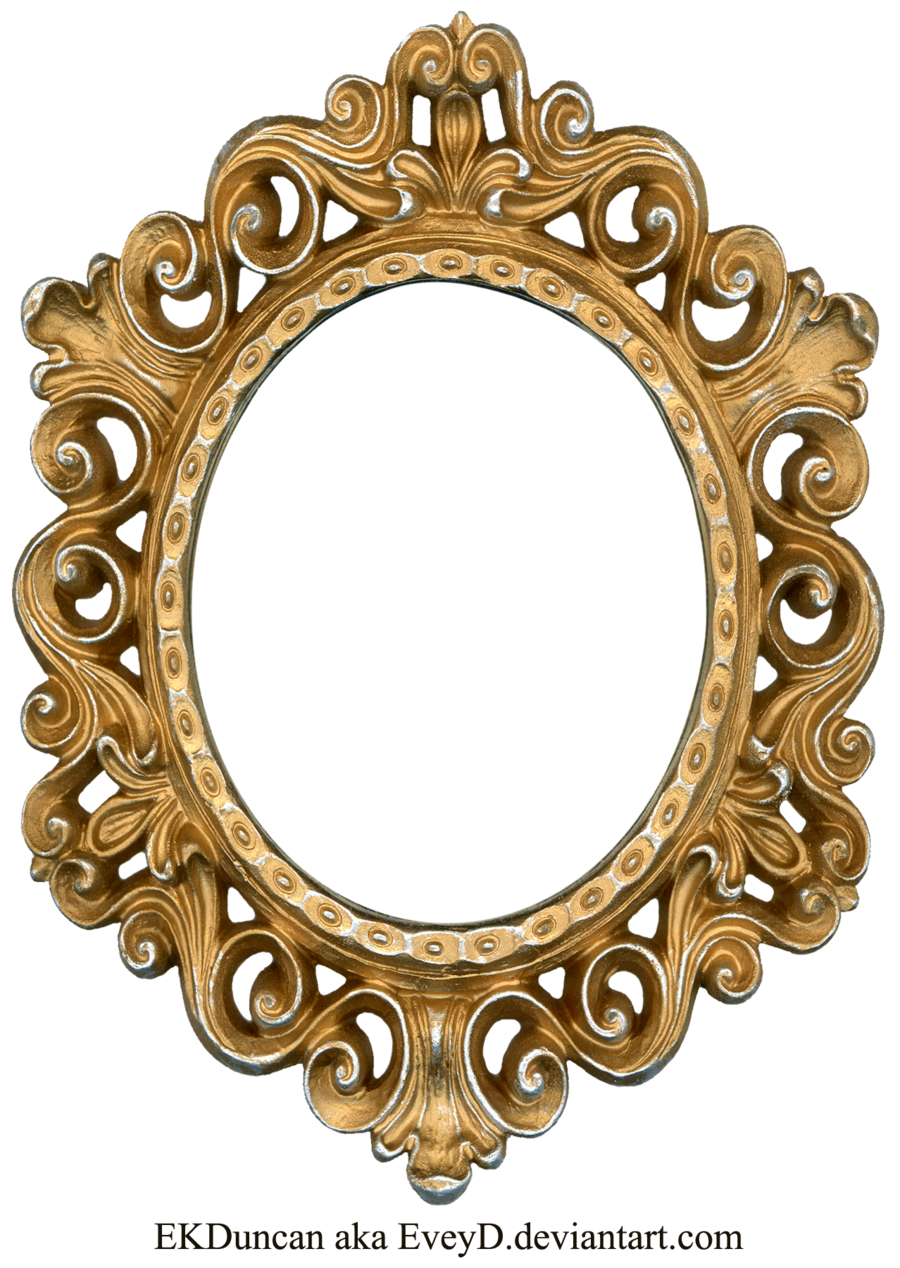 Золотое зеркало рамки прозрачное изображение