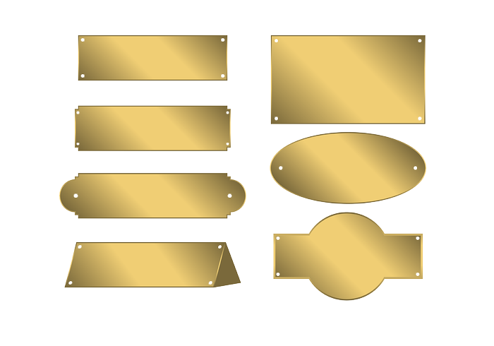 Golden Name Plate PNG Photo
