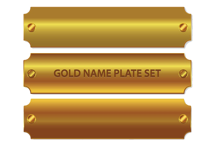 Golden Name Plate PNG Pic