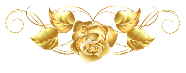Золотая роза PNG фото
