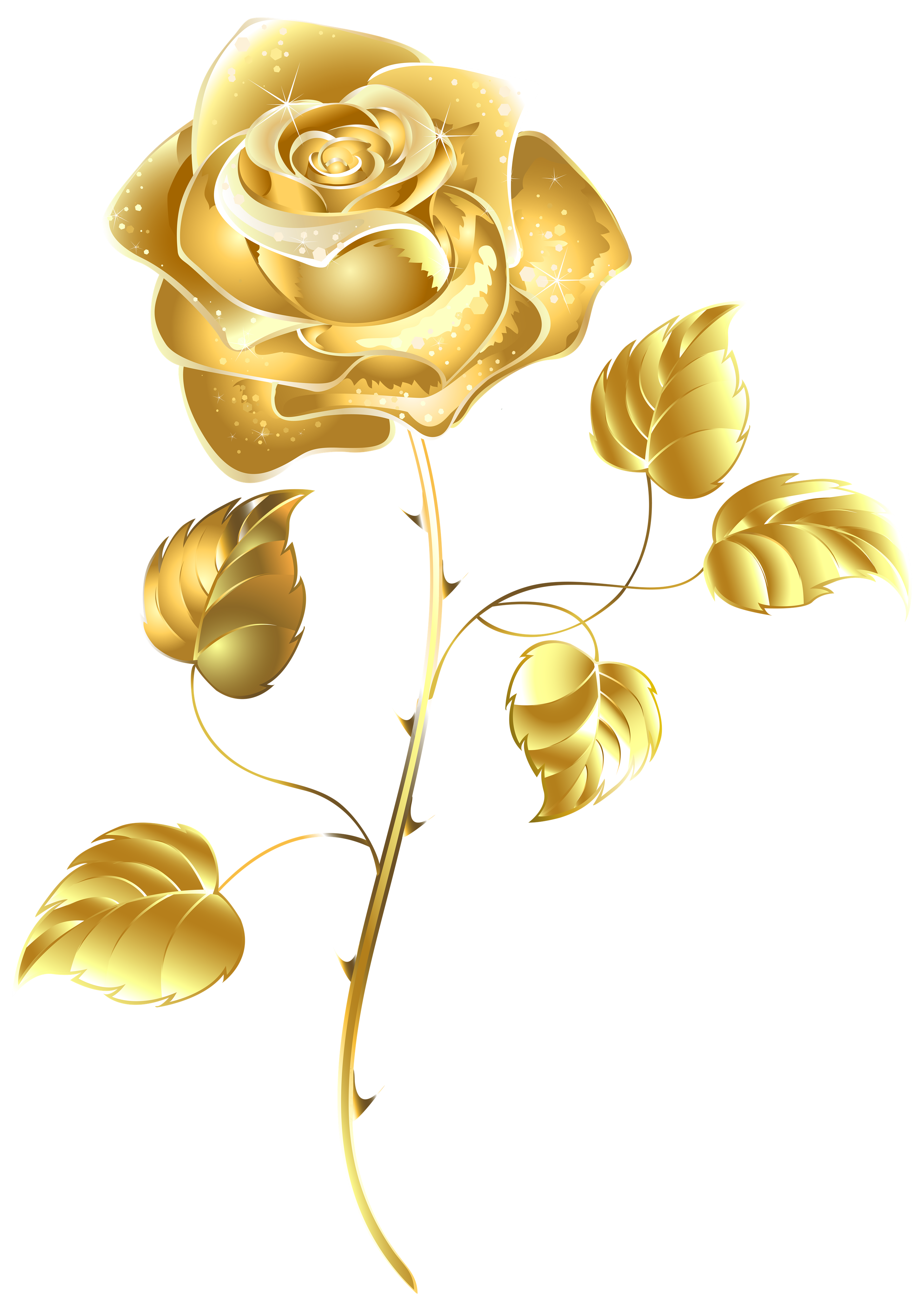 وردة ذهبية صورة شفافة