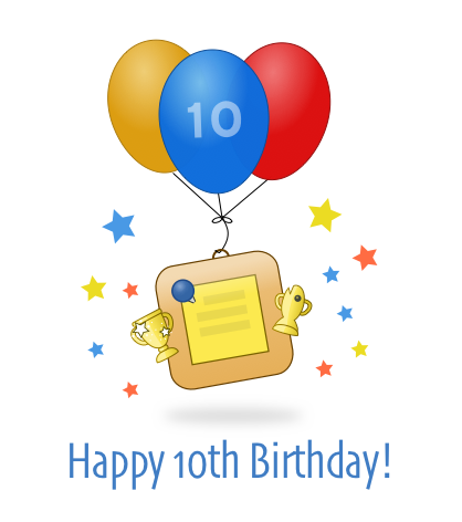 Feliz 10o imagem transparente de aniversário