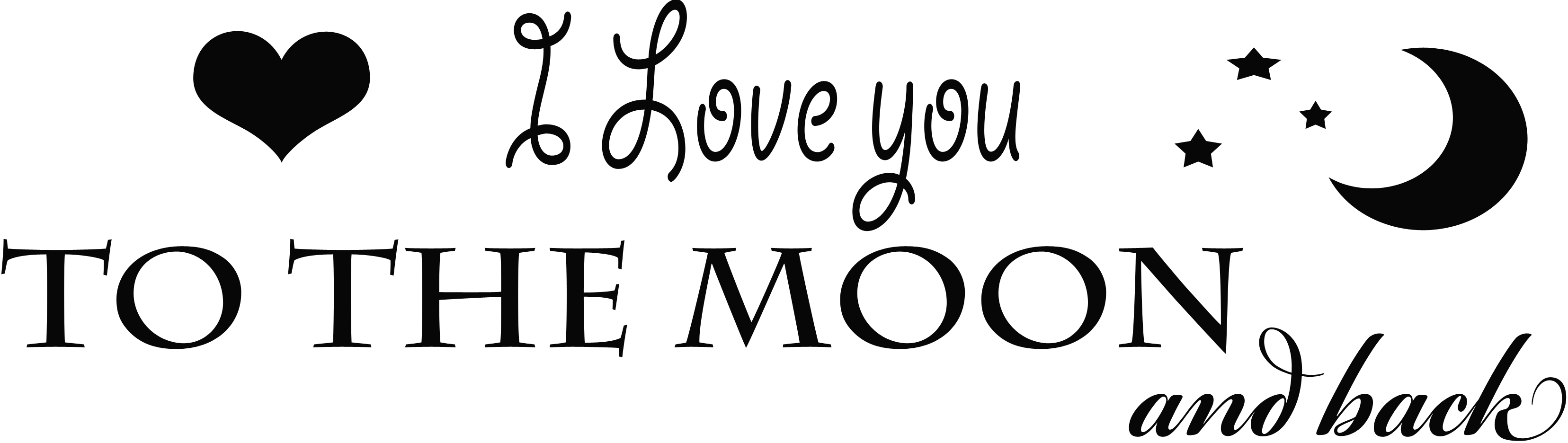 Ik hou van je tot de maan en het Transparante Beeld van PNG