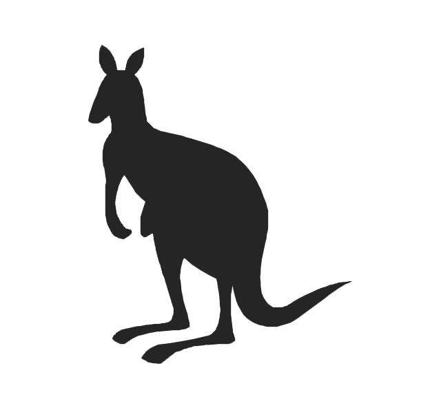 Kangaroo Silhouette Free PNG Image