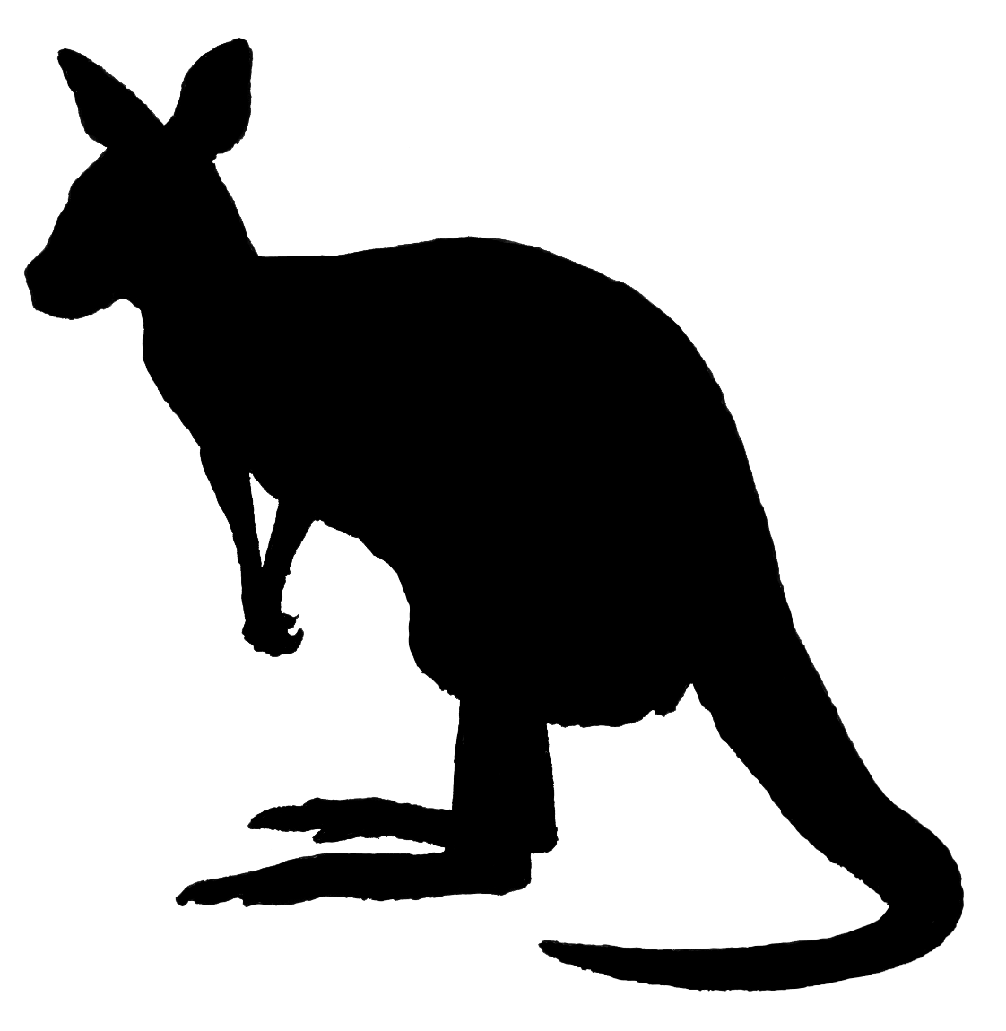 Kangaroo Silhouette PNG Image
