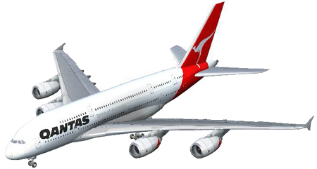 Qantas Plane PNG Gambar Transparan