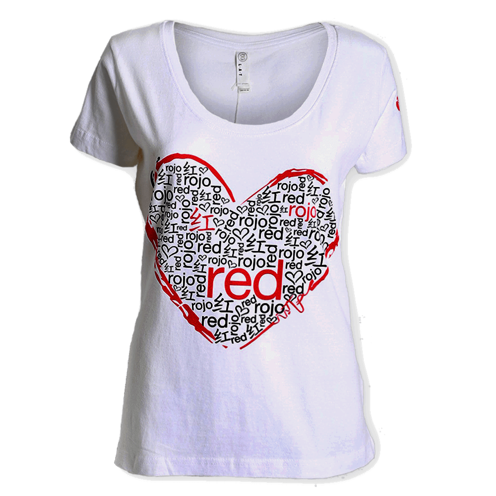T-shirt con immagini trasparenti di cuore
