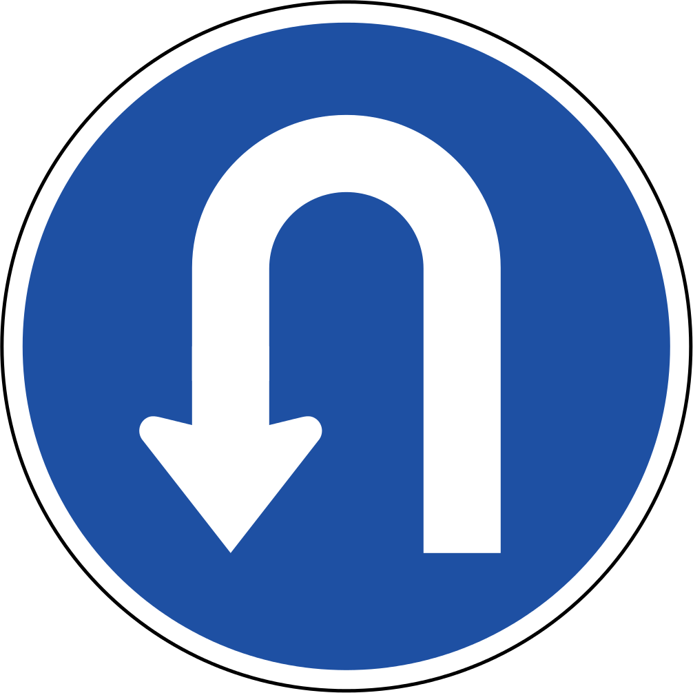 U Turn Sign signe PNG image