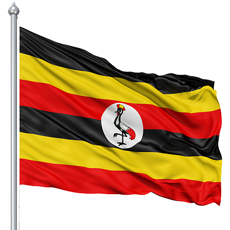 Imagem de fundo de PNG de bandeira de Uganda
