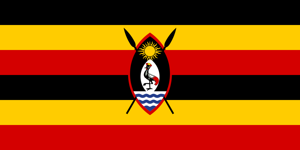 Uganda-Flagge PNG-Bildhintergrund