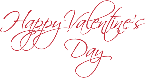 Valentines Day Calligraphy PNG Image