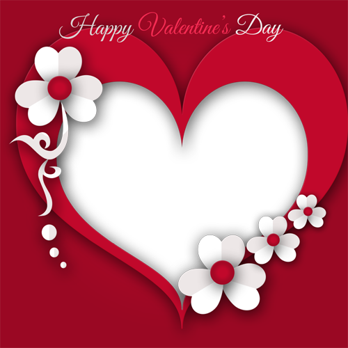 Valentines Day Heart Frame PNG Transparent Image