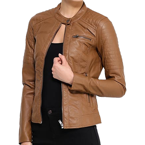 Women Leather Jacket PNG Download Image