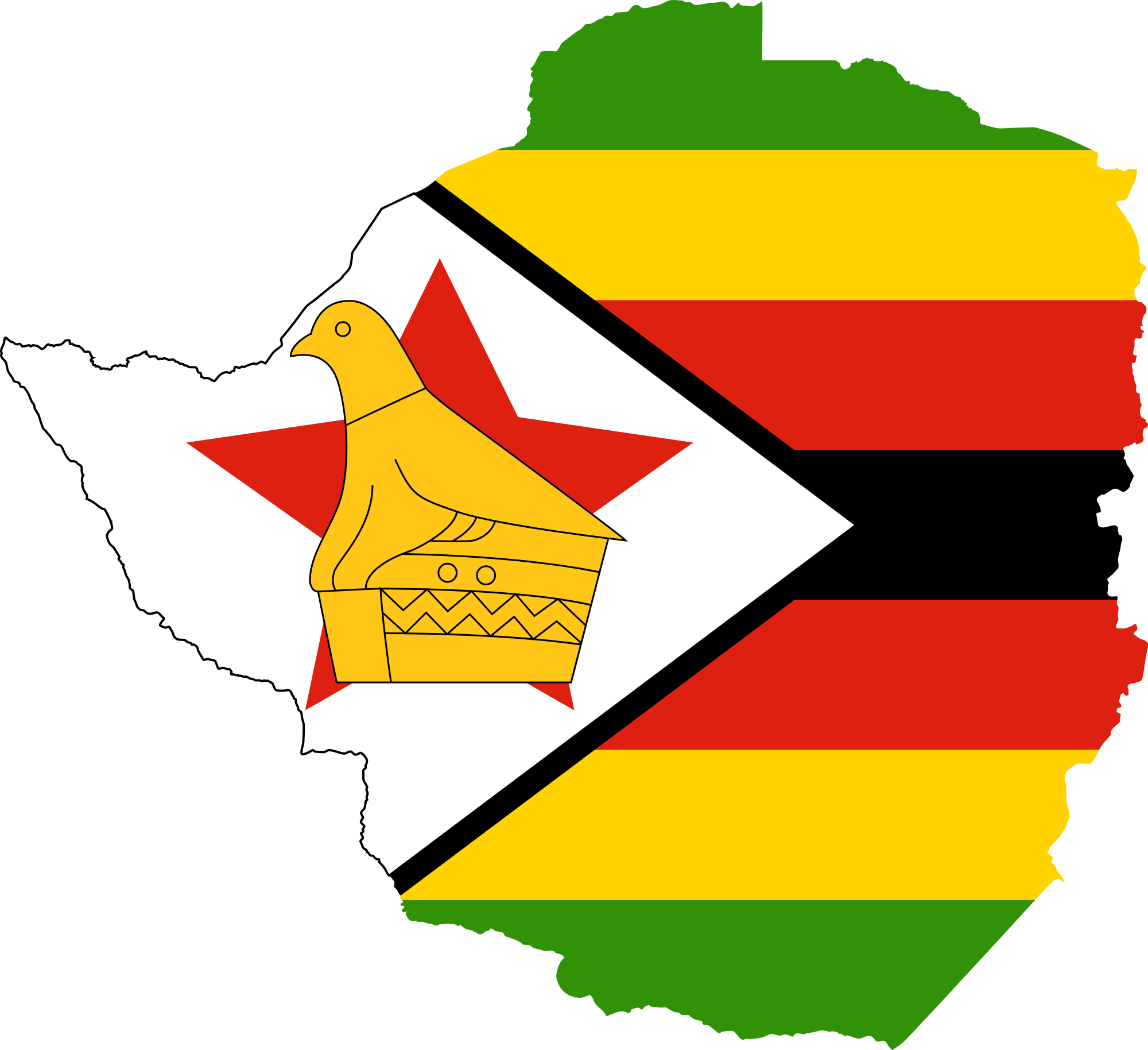 Imagem transparente da bandeira de Zimbábue