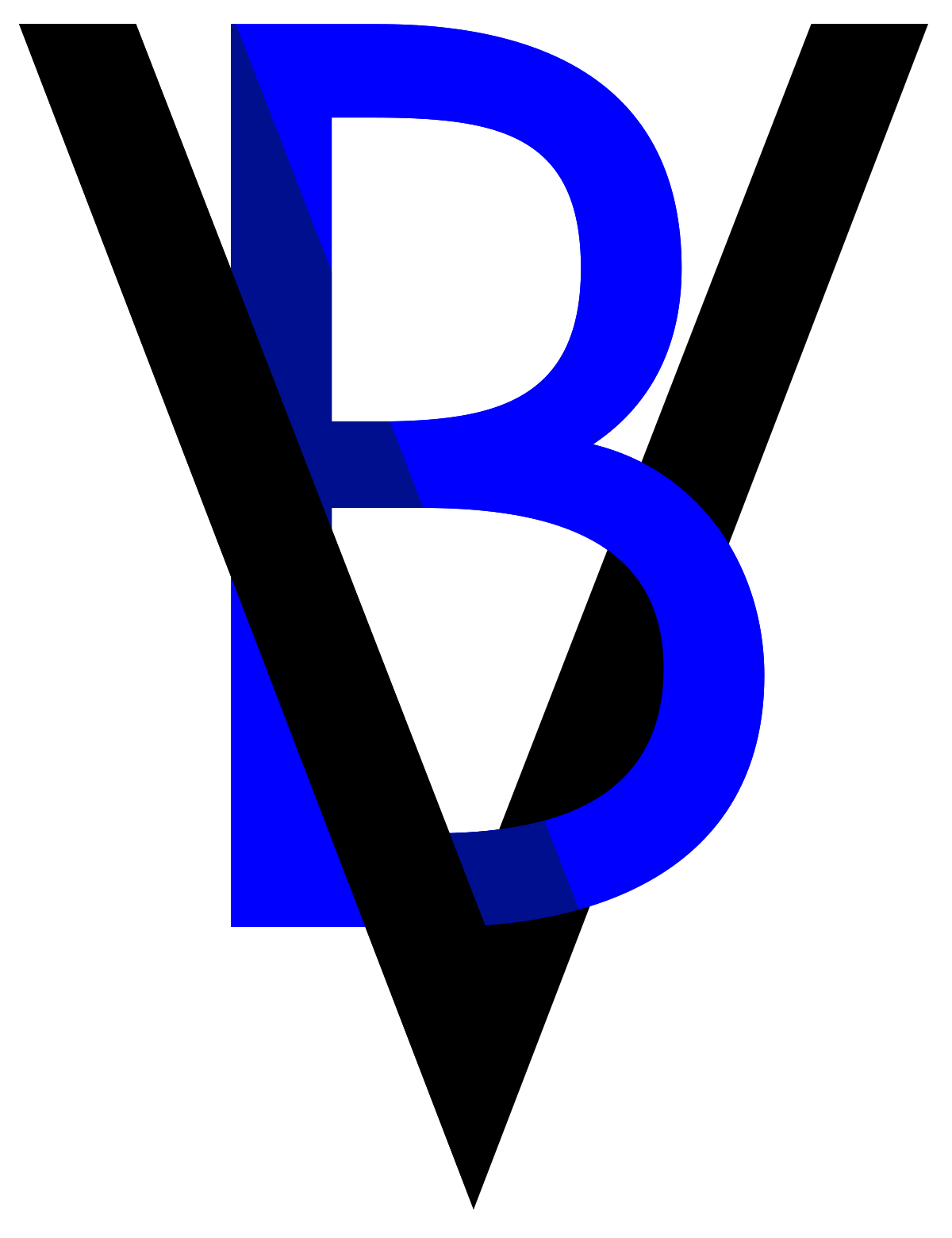 Foto azul v logotipo PNG
