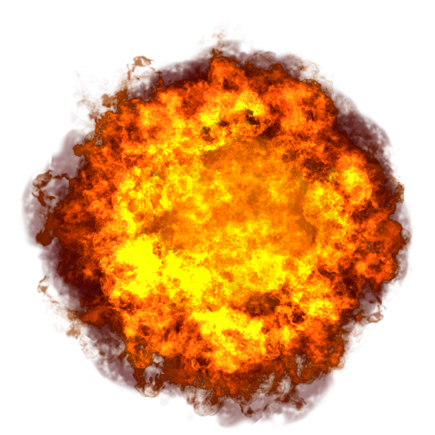 انفجار قنبلة صورة شفافة