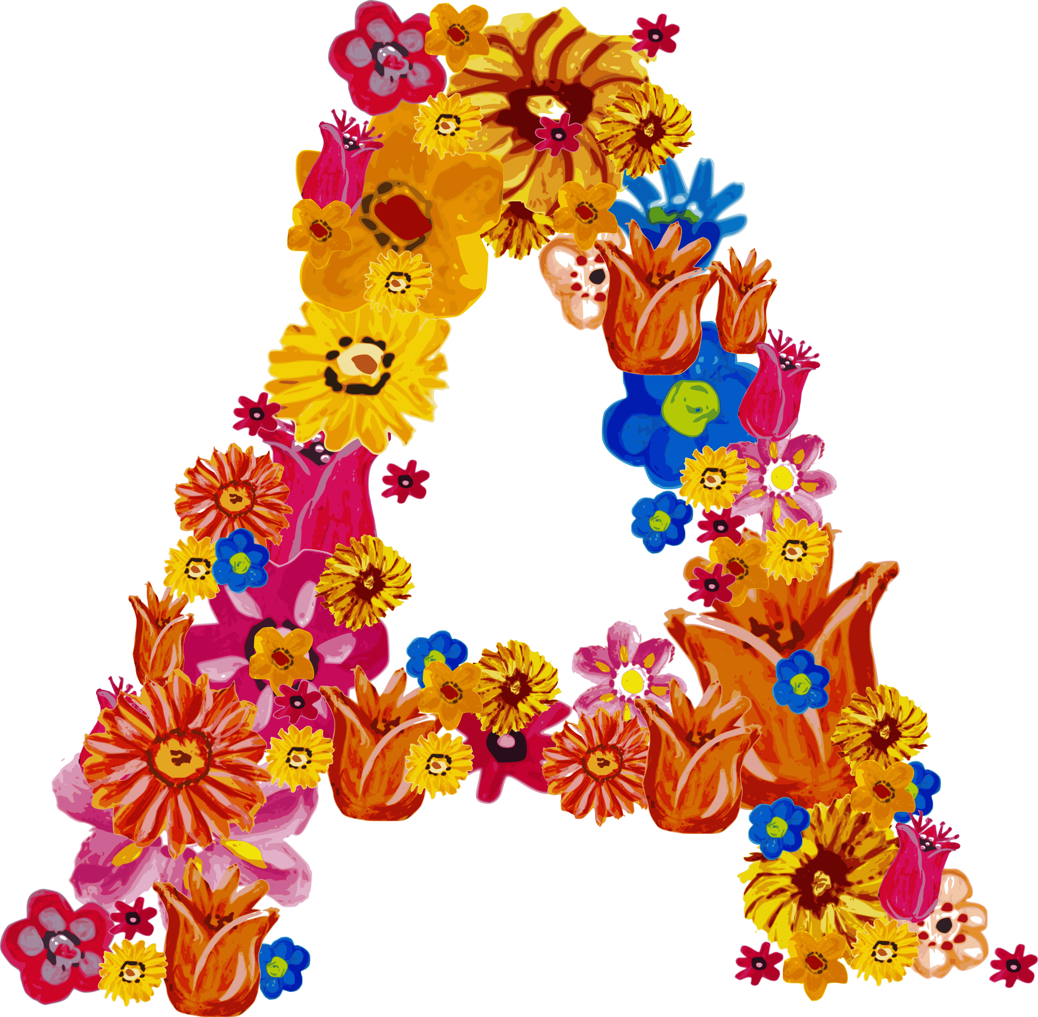 Kalligrafie Floral Letters Gratis PNG-Afbeelding