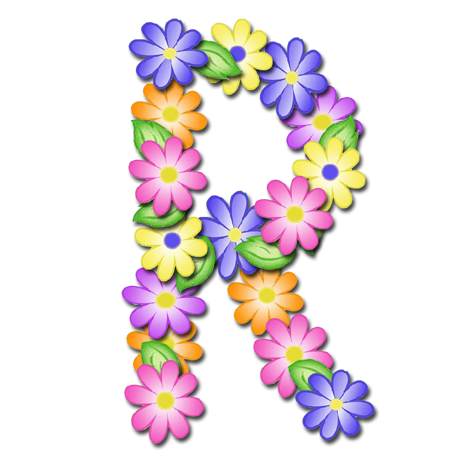 Kalligrafie floral letters PNG Download Afbeelding