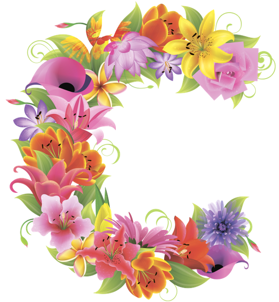 Kalligrafie floral letters PNG Gratis Download
