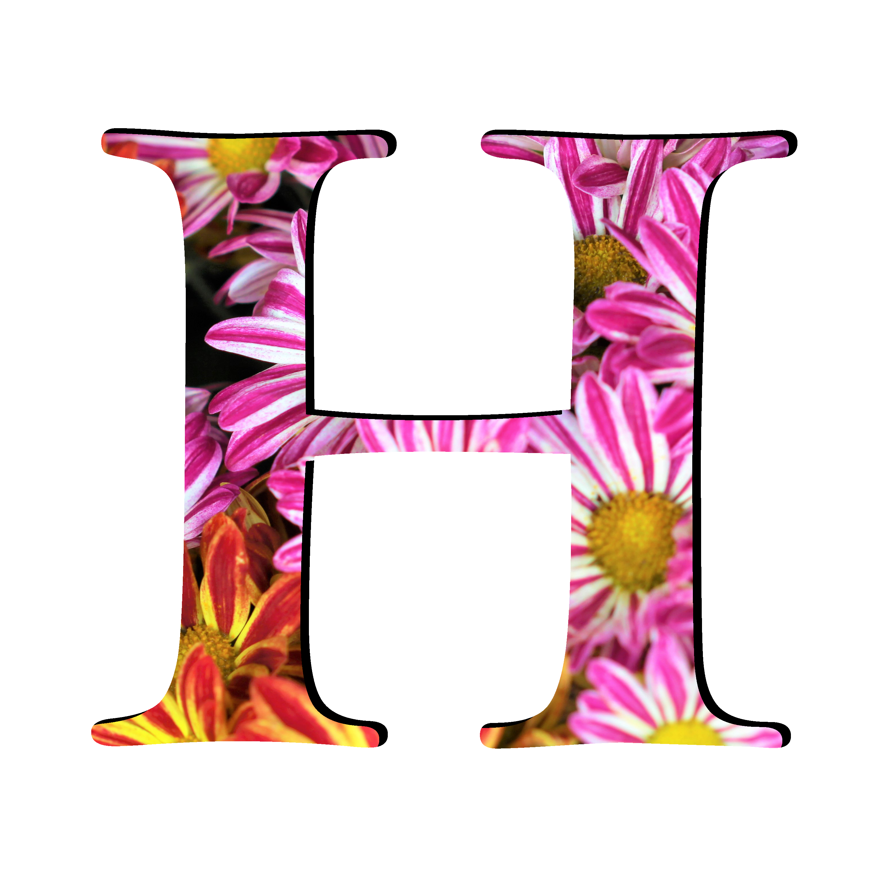 Kaligrafi huruf bunga PNG Gambar latar belakang Transparan