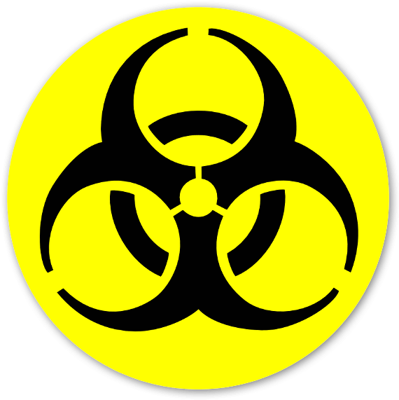 Logotipo fresco do símbolo do biohazard PNG transparente