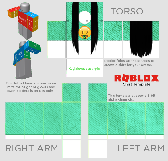 Download gratuito del modello della camicia di Roblox Cool Roblox