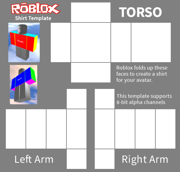Прохладный шаблон рубашки Roblox прозрачный