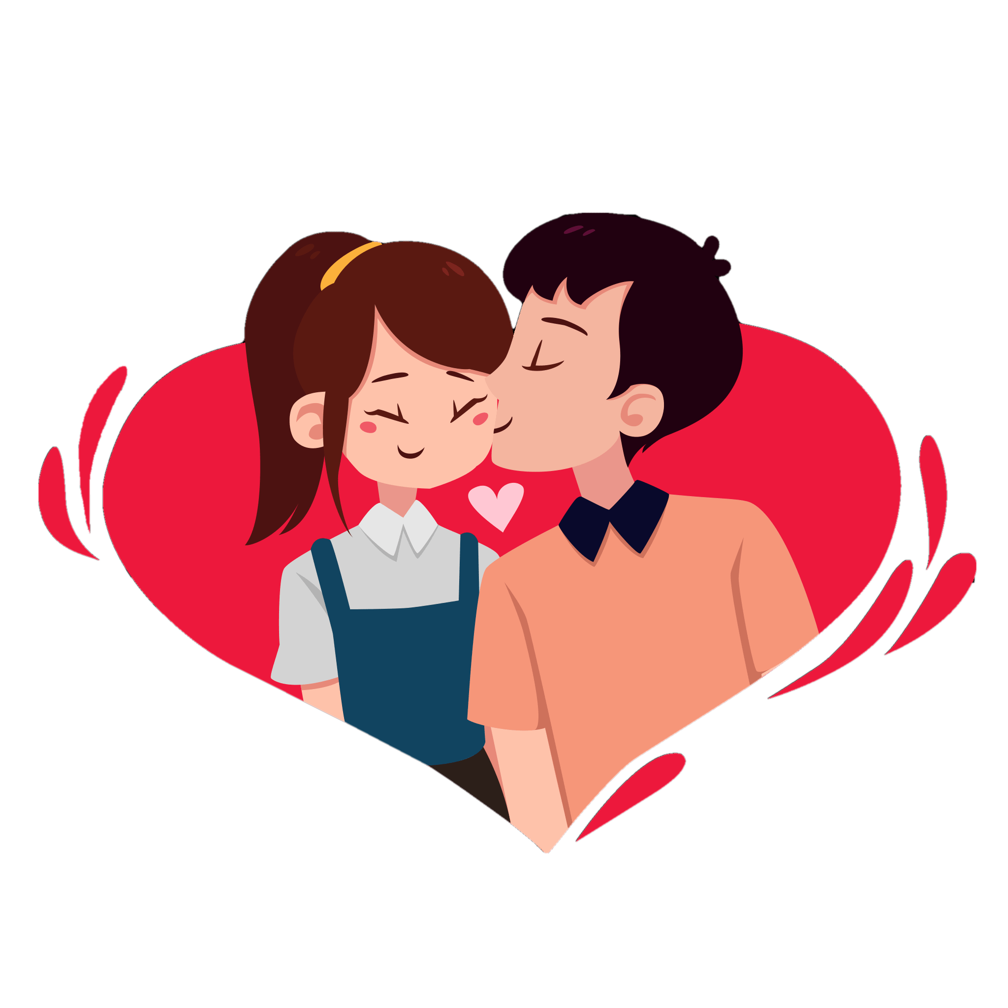 Cute Couple Love Free PNG Image