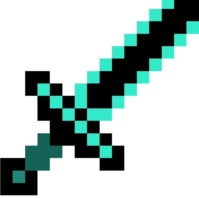Алмазный меч Minecraft Прозрачное изображение