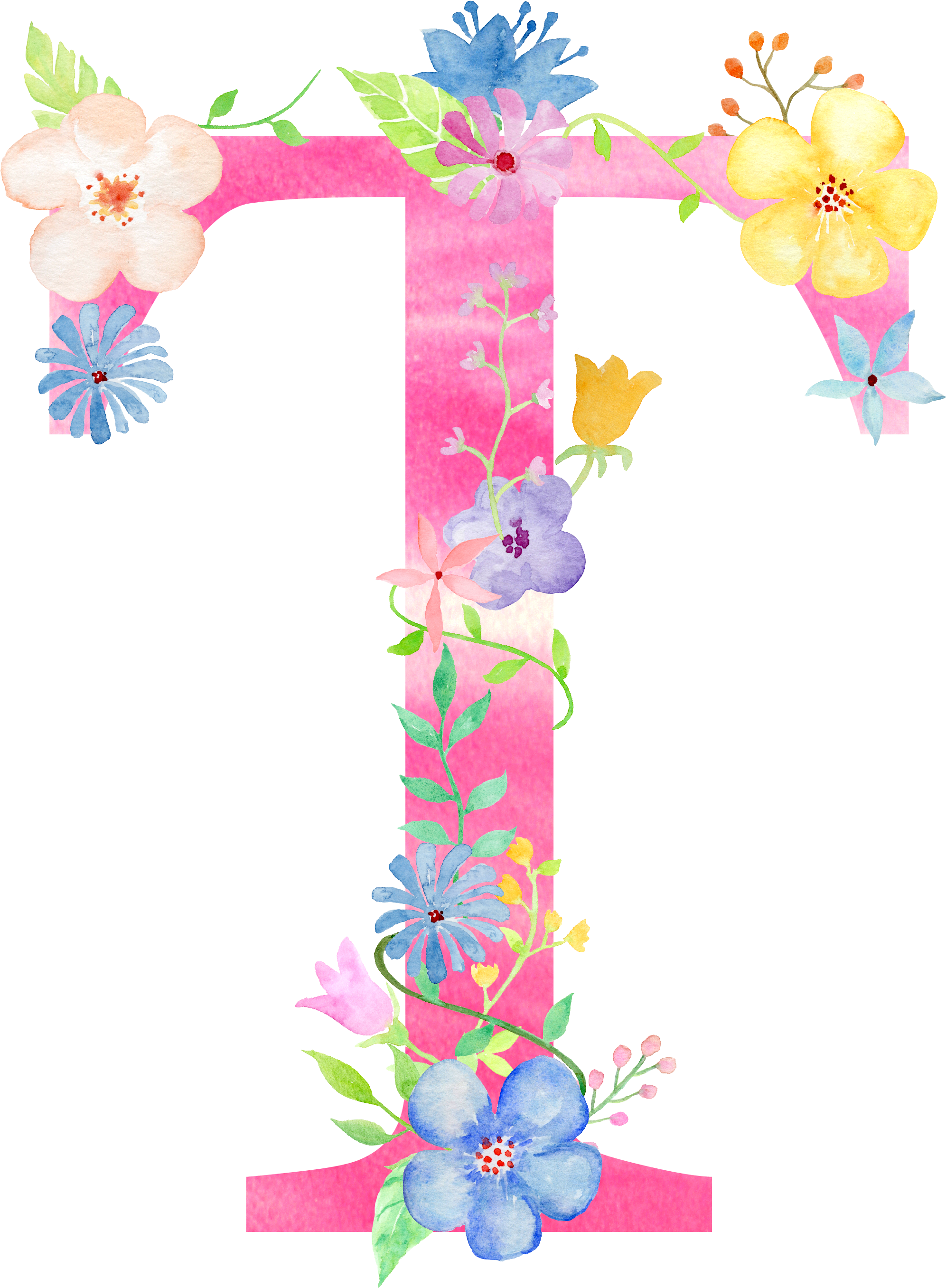 Blumenbuchstaben PNG-Bild