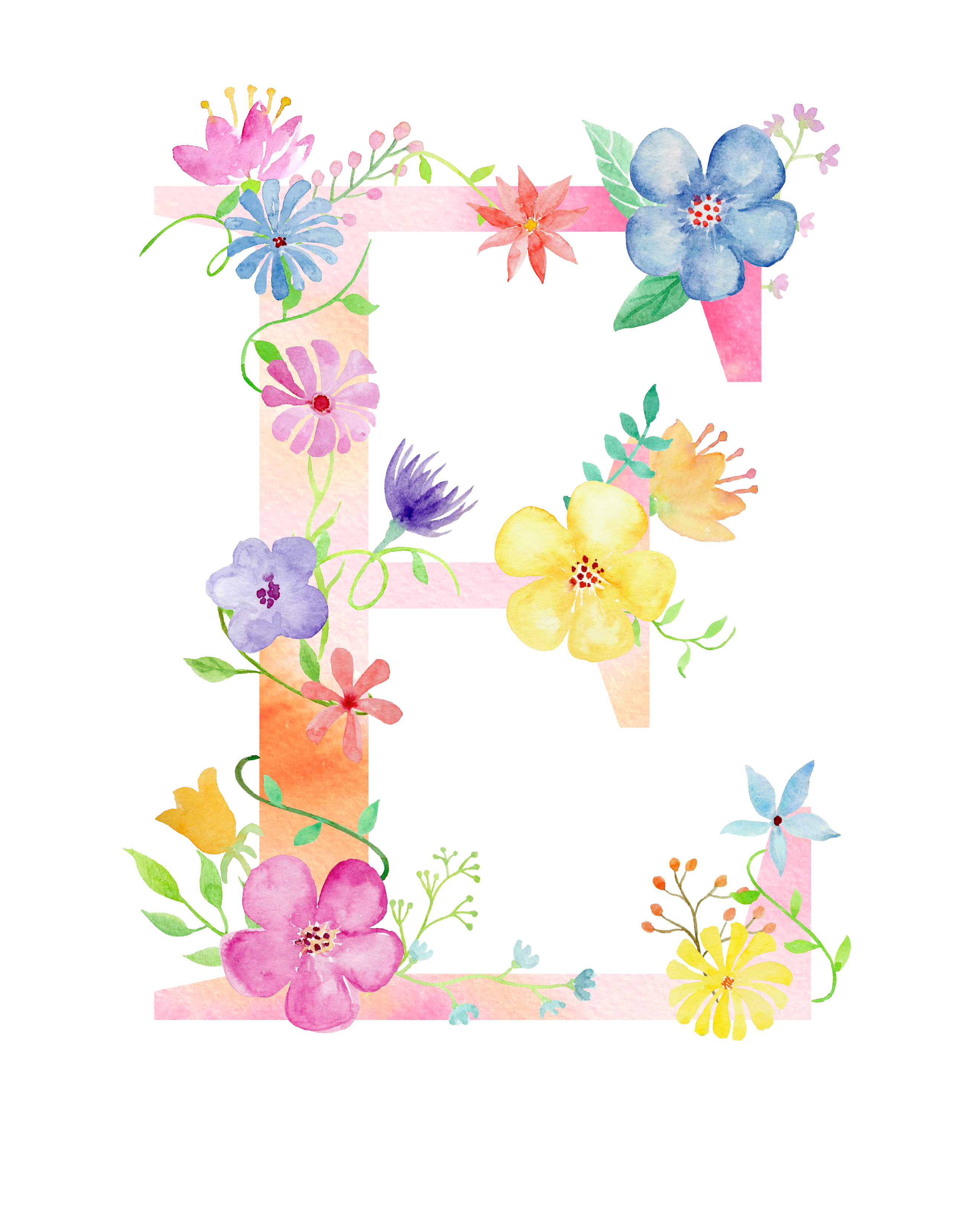 Floral Letters Transparent Image