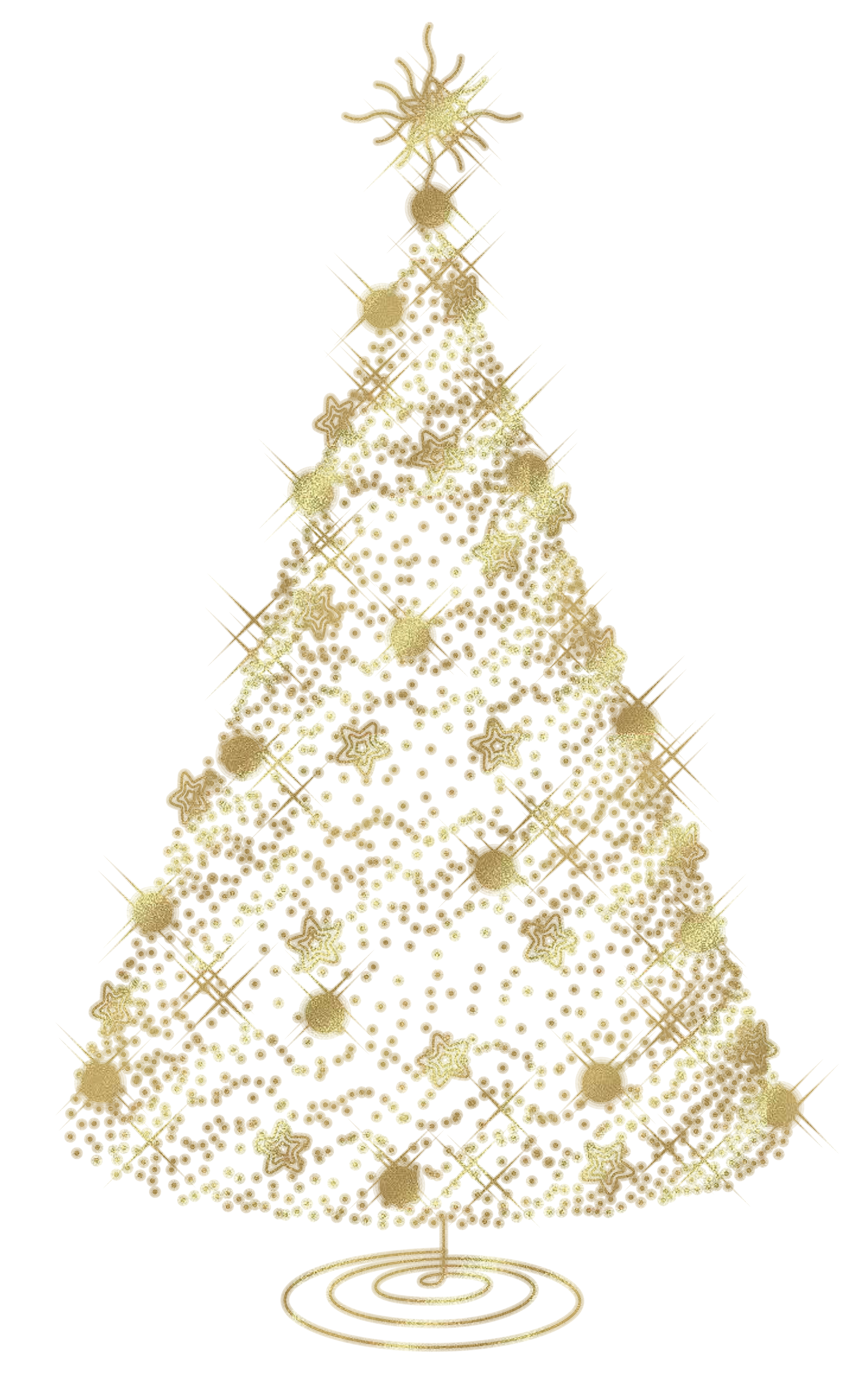 Gold Christmas Tree Download PNG Image