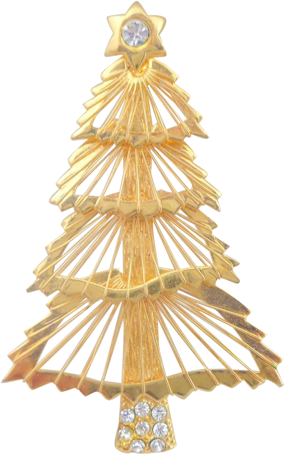 Gold Christmas Tree PNG Free Download