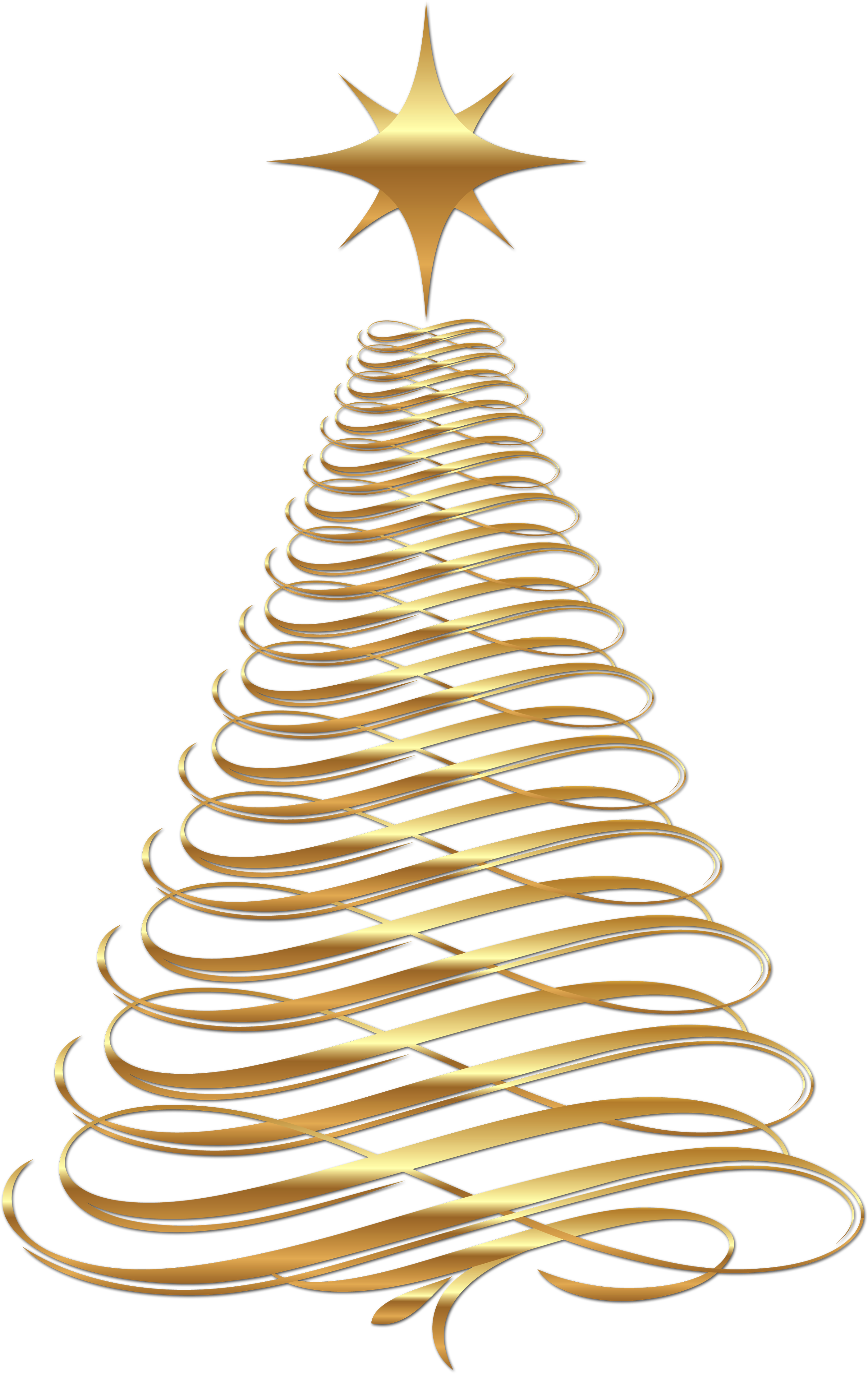 Gold Christmas Tree PNG Image Background