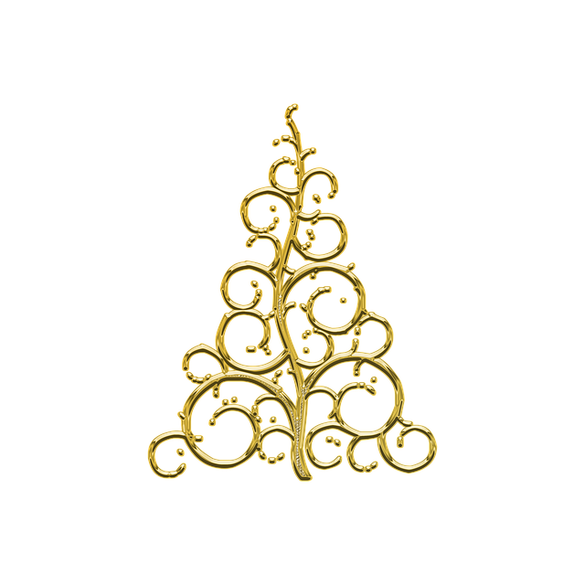 Gold sapin de Noël PNG image Transparent