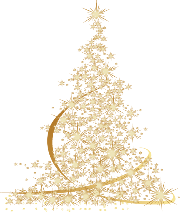 Gold Christmas Tree PNG Picture