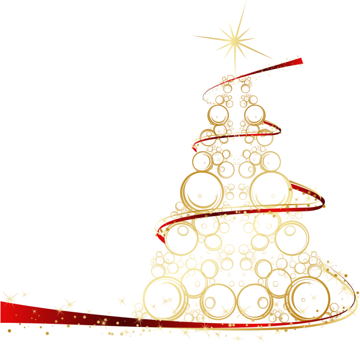 Gold Christmas Tree PNG Transparent Image