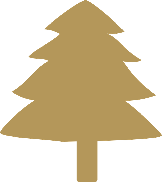 Gold Christmas Tree Transparent Background PNG
